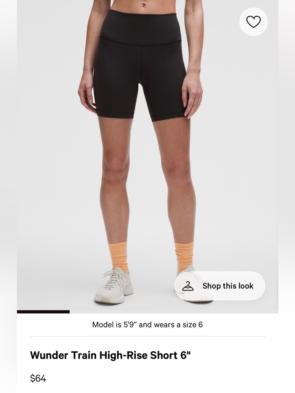 Lululemon Wunder Train High-Rise Short 6"